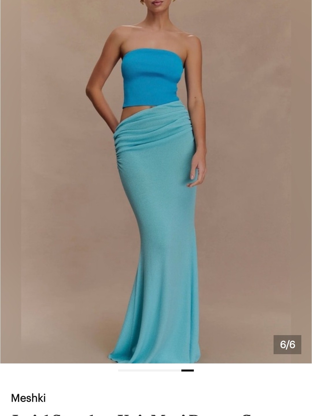 Meshki Jasiel Strapless Maxi Dress In CYAN Blue
